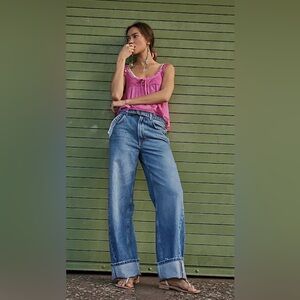 FREE PEOPLE x we the free East Bay Cuffed Jeans in spunky colour size 28